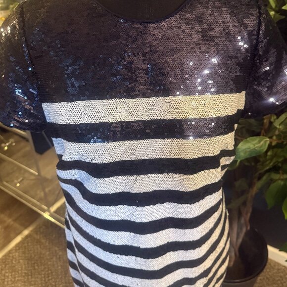 Ralph Lauren Navy and White Sequined Dress - Picture 6 of 6